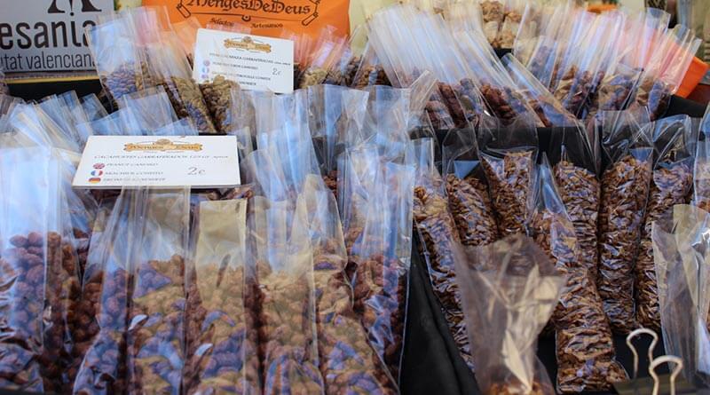 Productos típicos de Alicante: Frutos secos garrapiñados.